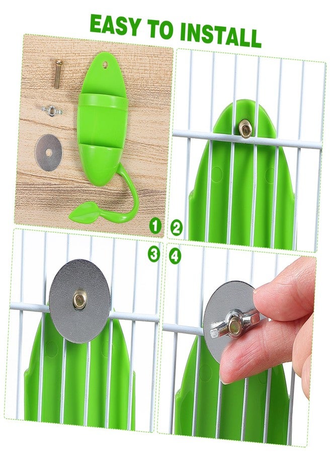 balacoo 2pcs Bird Cuttlebone Holder with Perches Plastic Cuddle Bone Feeding Racks Parrot Cage Stands Accessories for Cockatiels Parakeets Finches Green - Image 4