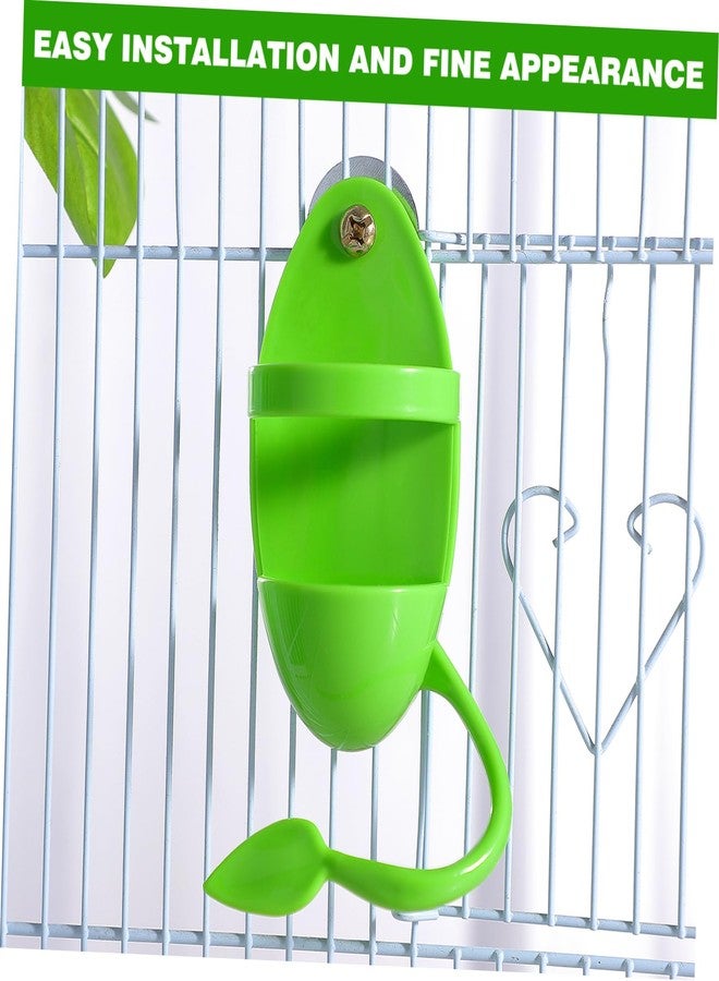 balacoo 2pcs Bird Cuttlebone Holder with Perches Plastic Cuddle Bone Feeding Racks Parrot Cage Stands Accessories for Cockatiels Parakeets Finches Green - Image 2