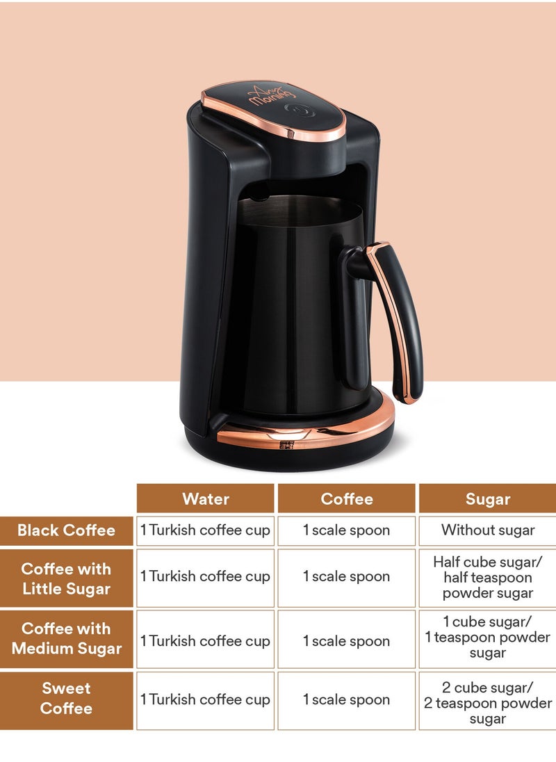 Any Morning Turkish Coffee Maker 250ml, Stainless Steel Double Spout Pot, Auto Shut Off, Boil Dry Protection, 400Watts - LI23201S  - Image 5