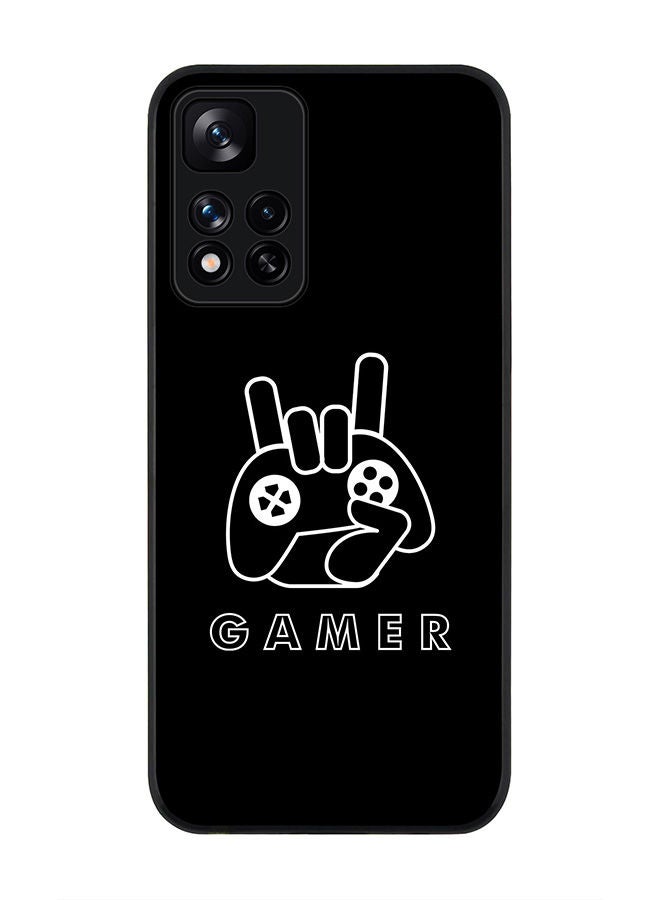 Stylizedd Rugged Black edge case for Redmi Note 11 Pro Plus 5G Slim fit Soft Case Flexible Rubber Edges Anti Drop TPU Gel Thin Cover - Gamer  - Image 1