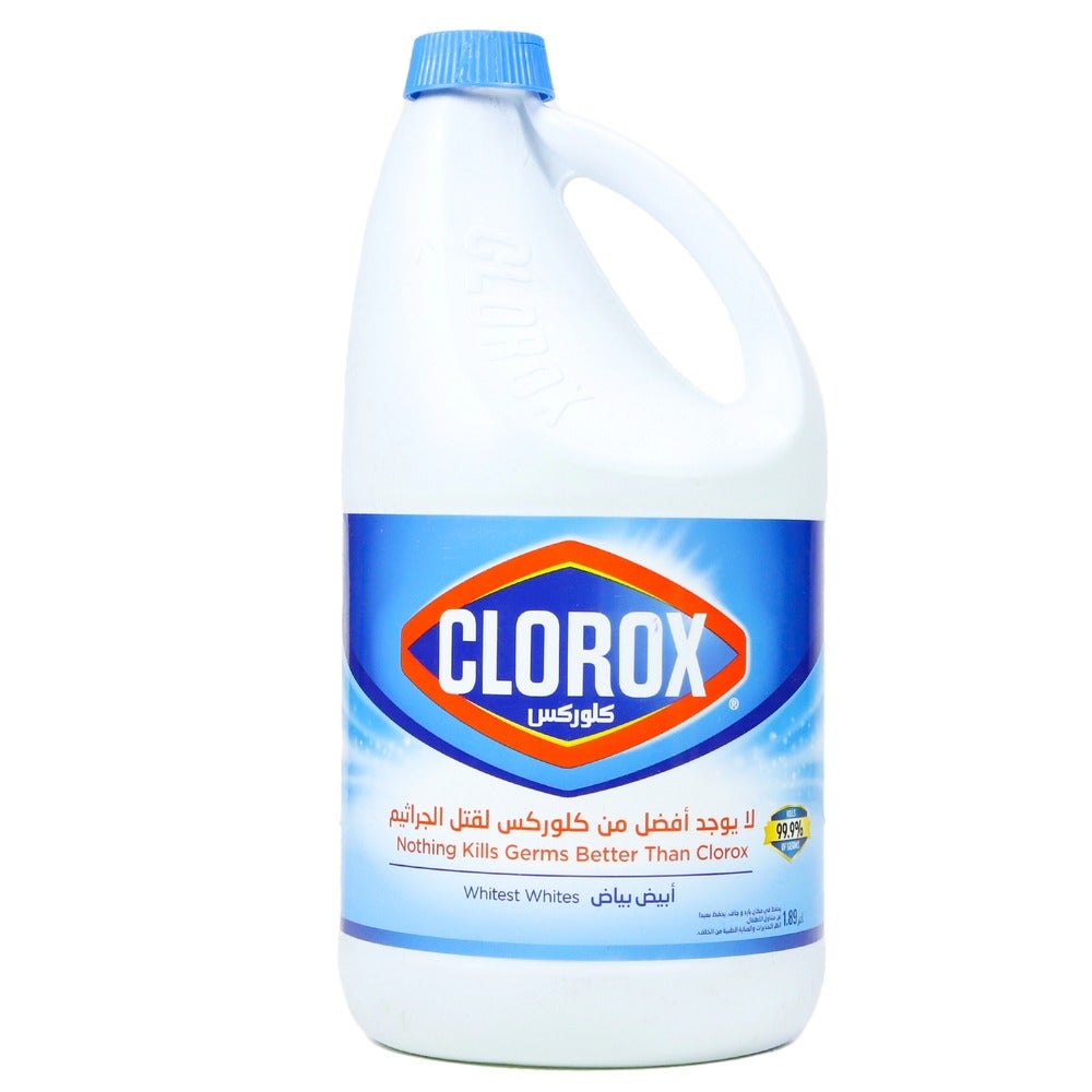 Clorox Cleaning Solutions, Office Hygiene, Clorox Original Liquid Bleach, Household Cleaner and Disinfectant, Kills 99.9% Germs and Viruses, 1.89L