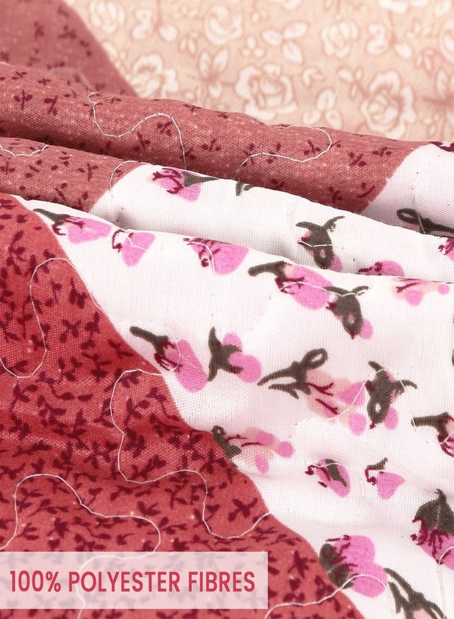 Qucover طقم لحاف مزدوج من كيوكوفر، 3 قطع، غطاء سرير بنقشة زهور متعددة الألوان، مقاس مزدوج، طقم لحاف مزدوج خفيف الوزن من الألياف الدقيقة الناعمة مع غطاءين للوسائد، لحاف مزدوج كبير، 68 بوصة × 86 بوصة - Image 2