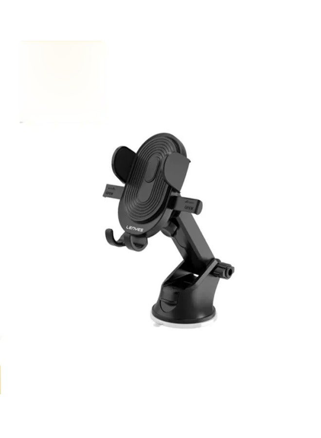 LENYES CR123 - Universal In-Car Phone Holder with 360° Rotation, Adjustable Clamp and Suction Mount - Image 1