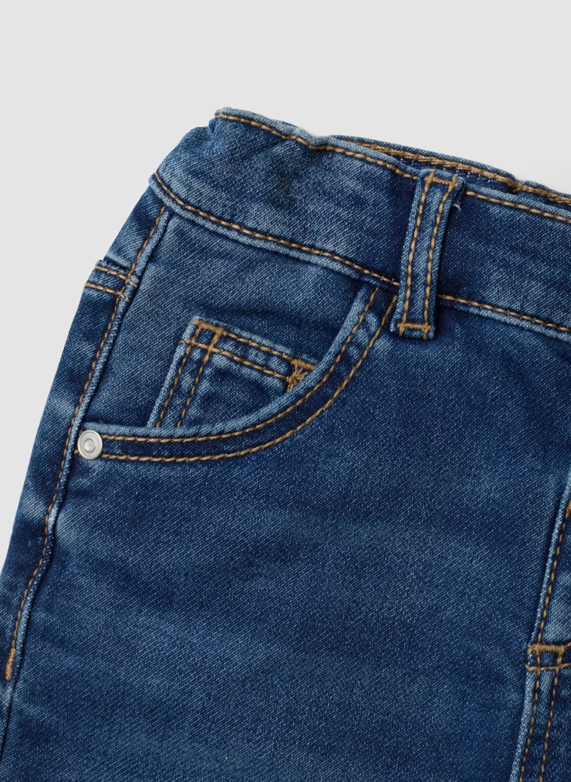 Ovs  OVS Dark Blue Stretch-Cotton Denim Jeans, Regular Fit For Baby Boy for Men | Best Price UAE