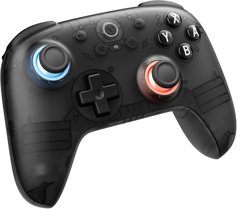 VITURE × 8BitDo Ultimate 2C وحدة تحكم الألعاب اللاسلكية لـ Switch و Switch 2 | تحكم حركي 6 محاور | عصي تحكم بتأثير هول | اهتزاز رامبل | وظيفة توربو | تشغيل بالهز | شفافية دخانية - Image 1