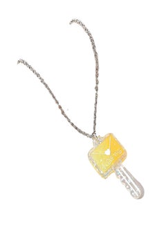 Fashion Yellow Love Letter Key Resin Sweater Chain Necklace