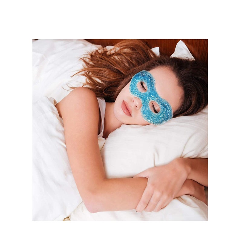 Barakah قناع عين جل مع فتحات للعين، حزمة ضغط ساخن وبارد لعلاج العين، قناع تبريد للعيون المنتفخة، العيون الجافة، الصداع، الشقيقة، الهالات السوداء، الجيوب الأنفية، قناع عين قابل لإعادة الاستخدام - Image 2