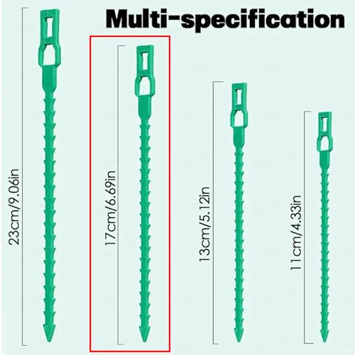 Sunkizzrs® Plant Ties Strap (100-Pcs x 17cm)—Reusable, Adjustable, Gentle Plant Support Ties for Effective Growing—Multi-Use Support Tie Tape for Gardening, Wire Organizer, Cable Management (Plastic) - Image 2
