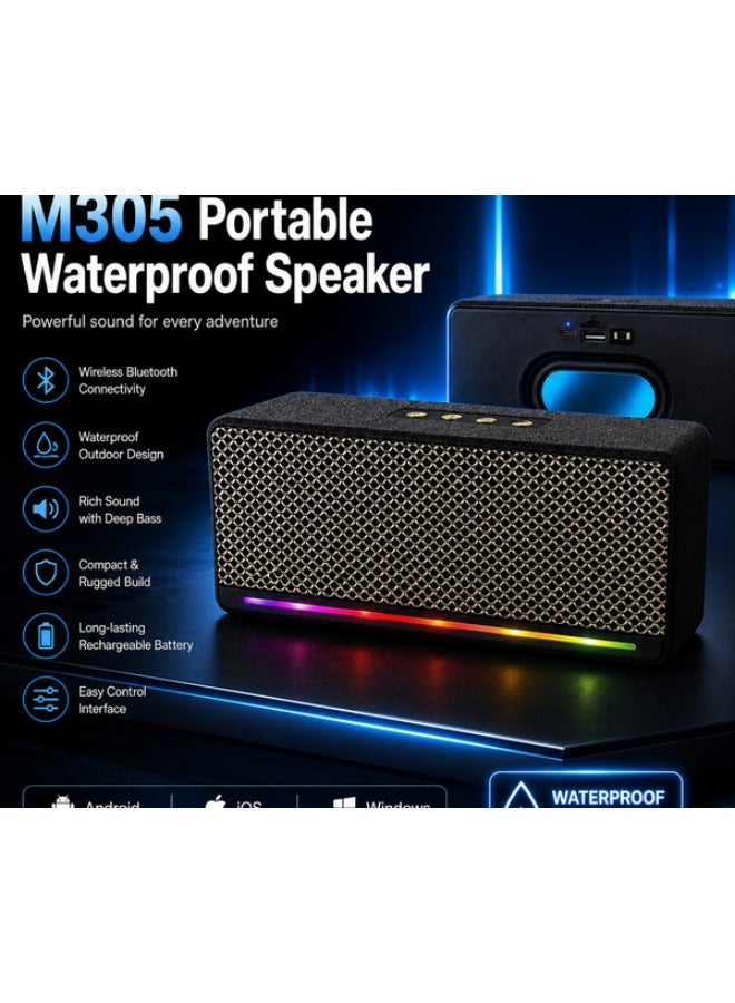 Winmax M305 Portable Wireless Bluetooth Speaker, RGB Accent Lighting, 20+ Hour Playtime - Image 3