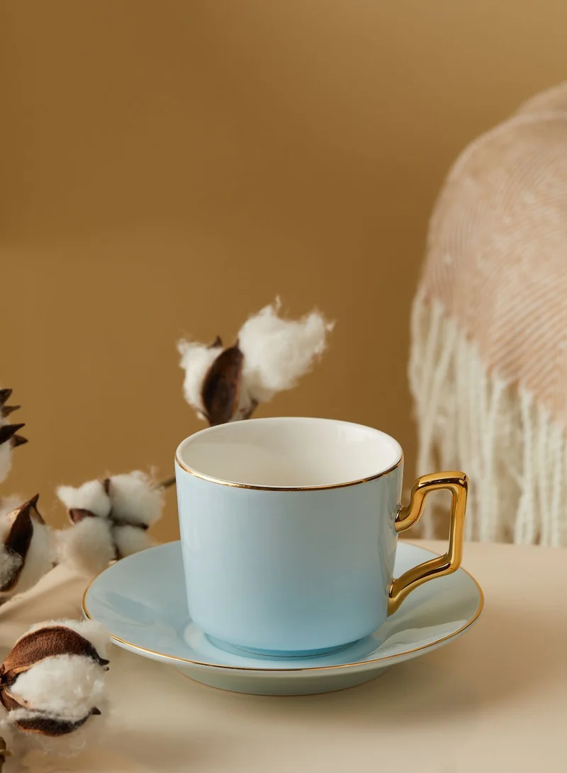 AURORA Gold Rim Tea Cup With Saucer