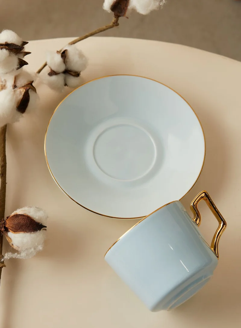 AURORA Gold Rim Tea Cup With Saucer