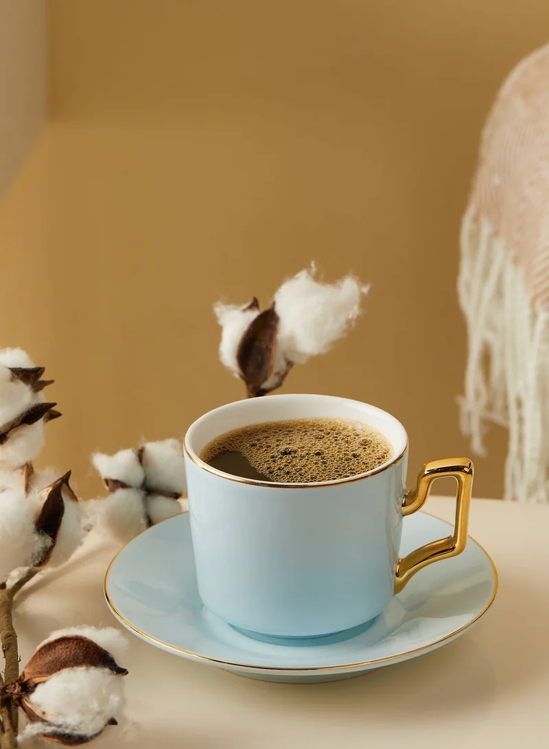 AURORA Gold Rim Tea Cup With Saucer