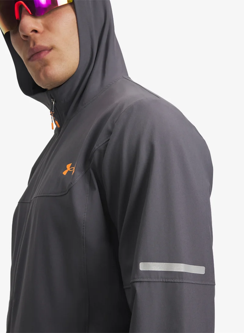 Under Armour Castlerock /  / Orange Bloc Tech Utility Woven Jacket for Men | Best Price UAE