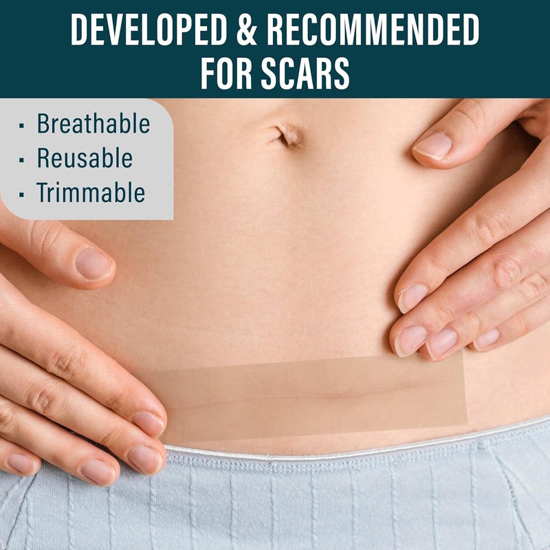 Nuvadermis شريط سيليكون نوفاديرميس لعلاج الندبات الجراحية 120 × 15 لفة شريط سيليكون طبي طويل جدًا لندبات جراحة القيصرية وشفط البطن والندبات الجراحية 2 عبوة - Image 3