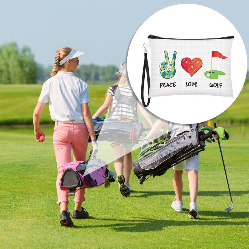 Kacctyen 4 Pieces Golf Gifts Lady Golf Cosmetic Bags Golf Player Gifts Golfer Makeup Bag Inspirational Golf Pouch Zipper Golf Wristlet Wallet Golf Accessories for Women Golf Lover Player, 4 Styles - Image 4