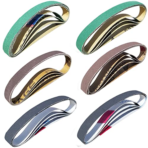 Tockrop 24 Pack 1/2" x 12" Replacement Sharpening Belt Kit for Official Work Sharp (WSKTS & WSKTS-KT/Mk.1 & Mk.2) Knife & Tool Sharpener - 80/120/240/400/1000/1200 Grits Sander Belt - Image 1