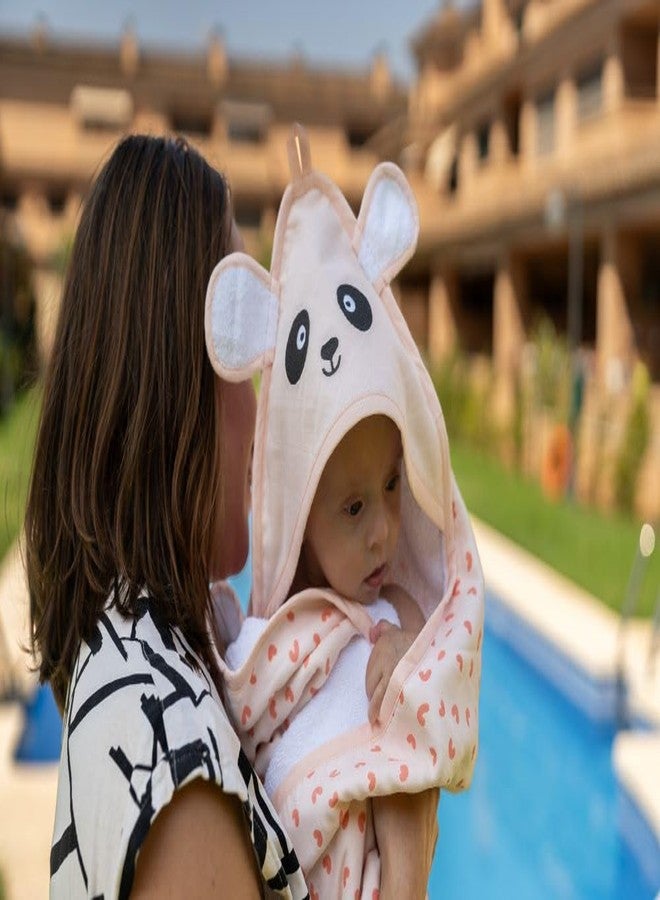 VAYA LY'L-Sun Baby Hooded Towel, Ultra Soft & Quick Absorbent Bath Towel for Newborns & Toddlers, 100% Cotton, Gentle on Baby’s Skin, Lightweight & Travel-Friendly, Color - Panda - Image 1