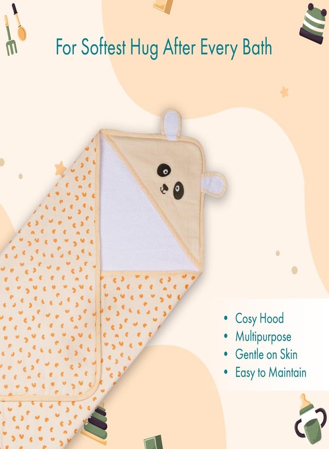 VAYA LY'L-Sun Baby Hooded Towel, Ultra Soft & Quick Absorbent Bath Towel for Newborns & Toddlers, 100% Cotton, Gentle on Baby’s Skin, Lightweight & Travel-Friendly, Color - Panda - Image 4