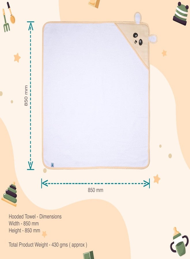 VAYA LY'L-Sun Baby Hooded Towel, Ultra Soft & Quick Absorbent Bath Towel for Newborns & Toddlers, 100% Cotton, Gentle on Baby’s Skin, Lightweight & Travel-Friendly, Color - Panda - Image 5