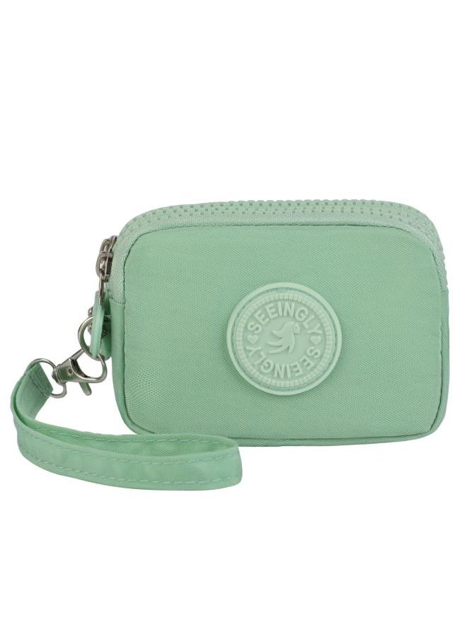 Generic Waterproof Nylon Zipper Coin Purse Simple Design Gift Key Bag Wholesale-Color:159# Mint Green  - Image 1