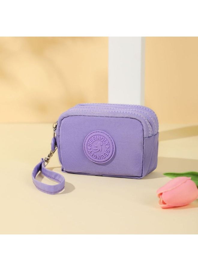 Generic Waterproof Nylon Zipper Coin Purse Simple Design Gift Key Bag Wholesale-Color:159# Mint Green  - Image 2
