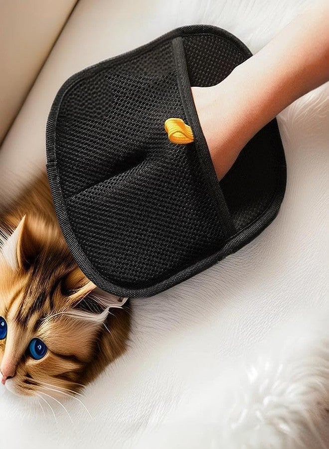 زيتوب قفازات وفرشاة Zittop لإزالة شعر الحيوانات الأليفة الساكن، قطعتان، قابلة لإعادة الاستخدام وفعالة للعناية بشعر الحيوانات الأليفة، والملابس، والأرائك، والأثاث، والسجاد، ومقاعد السيارات - Image 4