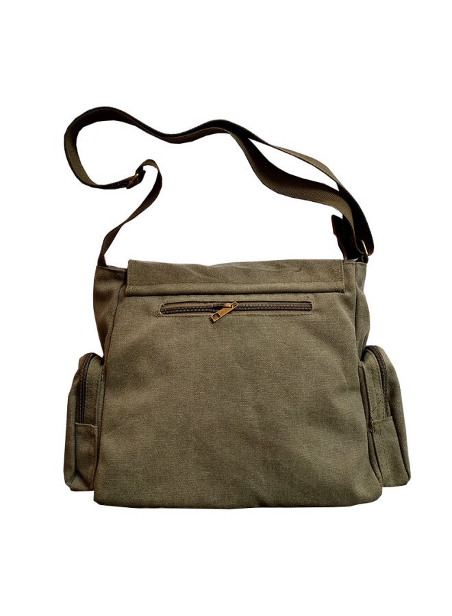 Canvas Bag Animation Surrounding My Neighbor Is Totoro Shoulder Bag Totoro Backpack Messenger Bag Casual Bag-Colour:Army Green (400g In Stock)  - Image 3