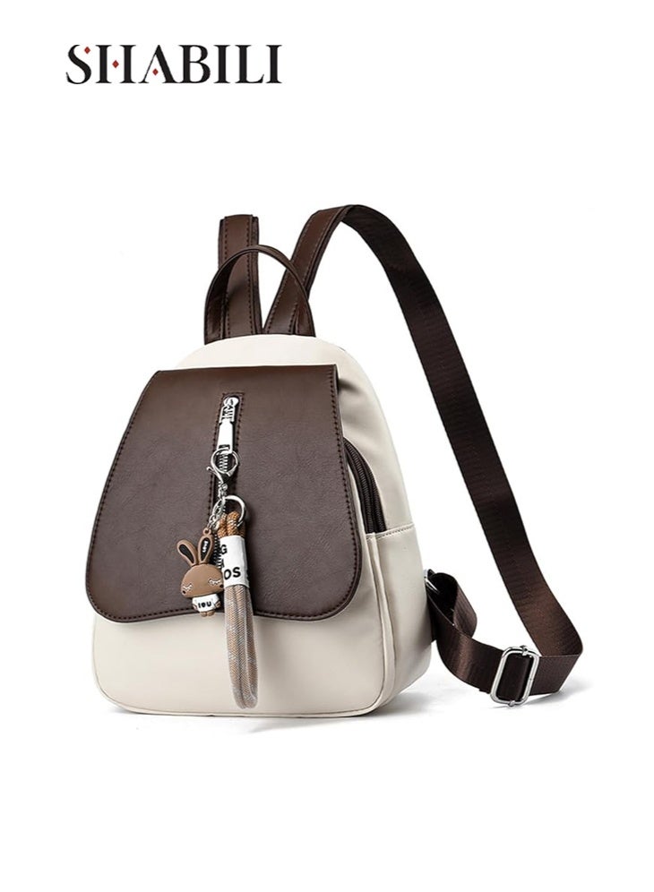 SHABILI Girls' Fashion Backpack, Women's  Contrast Color Schoolbag Back Bag College Bag, PU Leather Campus Style Tourist Bag Carry Bag for Youth, Teenager, Children, Kids, and Ladies - Image 1