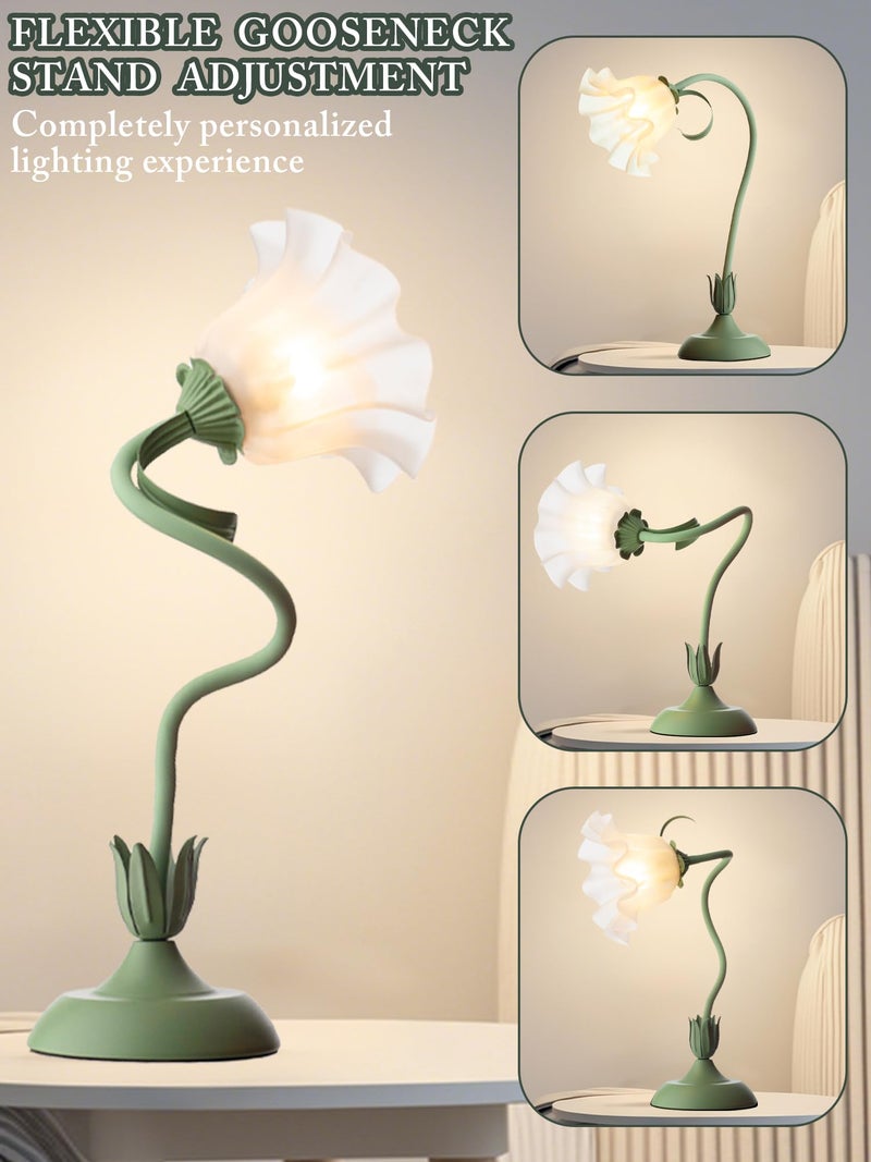 AQDZCNF Flower Table Lamp,LED Reading Light Bedside Vintage Flower Night Light,3 Colors Modes Kawaii Bedside Lamps Decor,Living Room Bedroom Room Lighting Table Lamps Home Decoration (Green) - Image 4