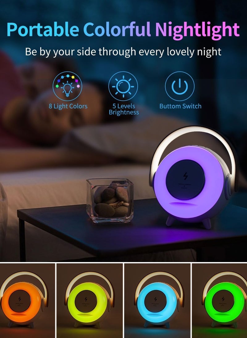 General Wireless Bluetooth speaker portable charging, 10W night light with charger, 3-in-1 ambient light, gifts for teenagers and children  - Image 3