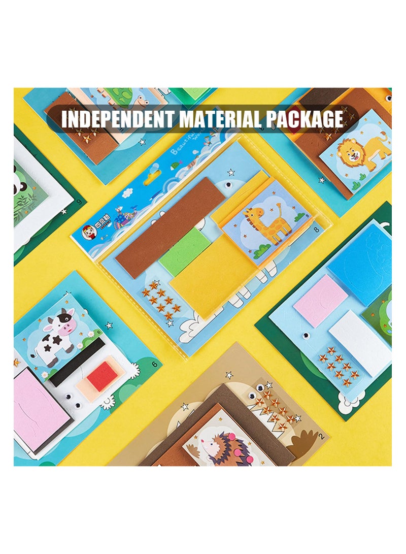 12 Pcs 3D Animal Craft Kits for Kids, DIY Creative EVA Foam Arts and Crafts Stickers for Children, Kids 3D EVA Foam Sticker Animal Foam Stickers DIY Making Cartoon Stickers Puzzle Toys - Image 4