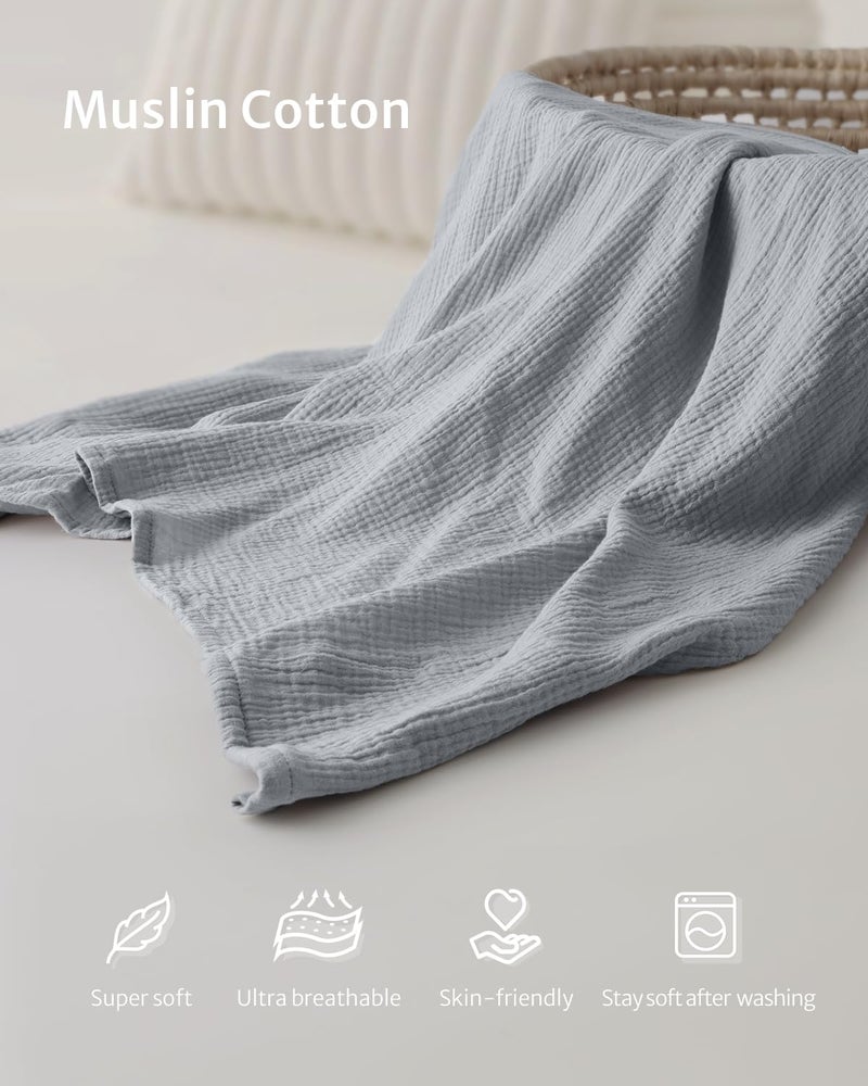 Blissful Diary غطاء رضاعة موسلين يوميات السعادة للرضاعة الطبيعية، غطاء رضاعة قابل للتنفس مع ياقة مقوسة للنساء، مئزر رضاعة (رمادي فاتح) - Image 2