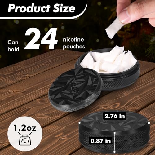 OFBIC Pouch Container with Divider and Screw-Top Lid, Plastic Container & Can Compatible with ZYN/NZE/Alpha, Lightweight and Waterproof Box, Comes with Sun Visor Clip (Twist Lid-Light Refracting) - Image 2
