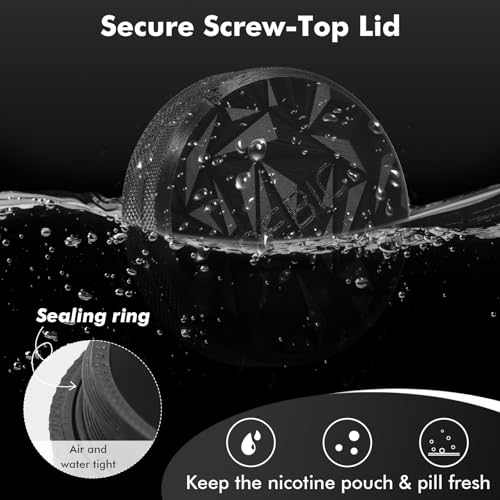 OFBIC Pouch Container with Divider and Screw-Top Lid, Plastic Container & Can Compatible with ZYN/NZE/Alpha, Lightweight and Waterproof Box, Comes with Sun Visor Clip (Twist Lid-Light Refracting) - Image 4