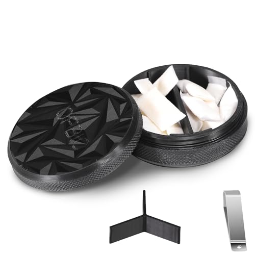 OFBIC Pouch Container with Divider and Screw-Top Lid, Plastic Container & Can Compatible with ZYN/NZE/Alpha, Lightweight and Waterproof Box, Comes with Sun Visor Clip (Twist Lid-Light Refracting) - Image 1
