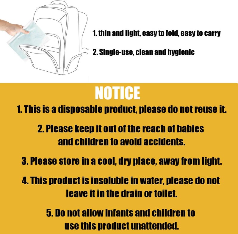 CNYMANY 40 pcs Disposable Bibs and Placemats for Baby Leak Proof Travel Feeding Bibs and Place Mats for Infants Toddlers for Traveling and Outdoor Use - Image 5