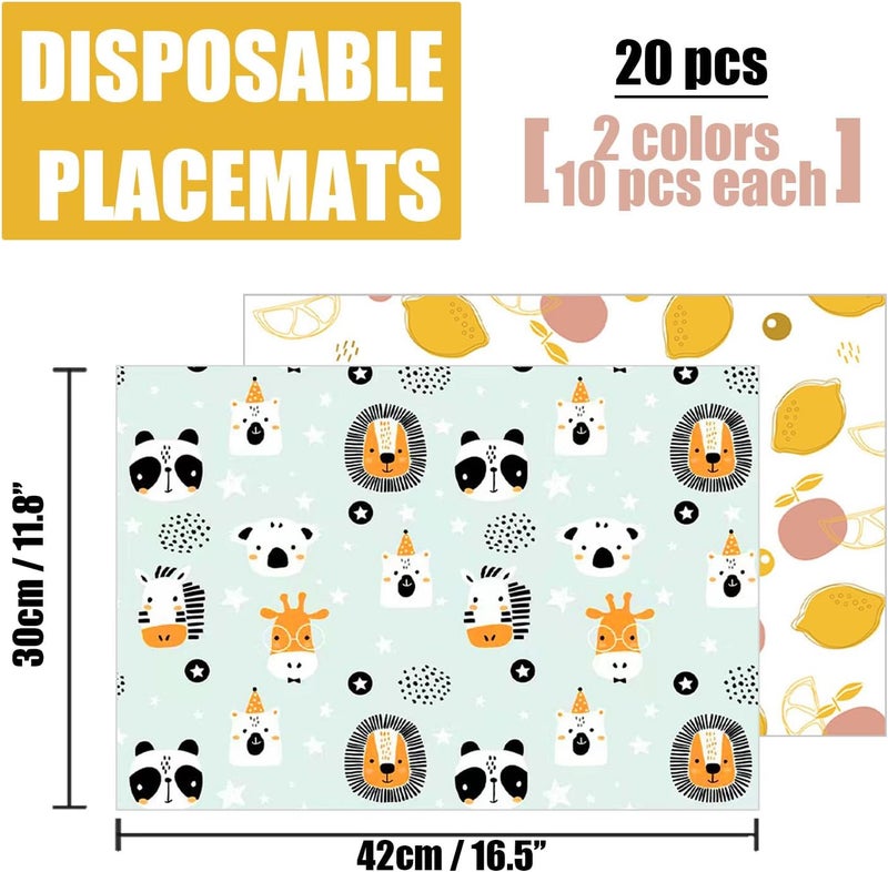CNYMANY 40 pcs Disposable Bibs and Placemats for Baby Leak Proof Travel Feeding Bibs and Place Mats for Infants Toddlers for Traveling and Outdoor Use - Image 3
