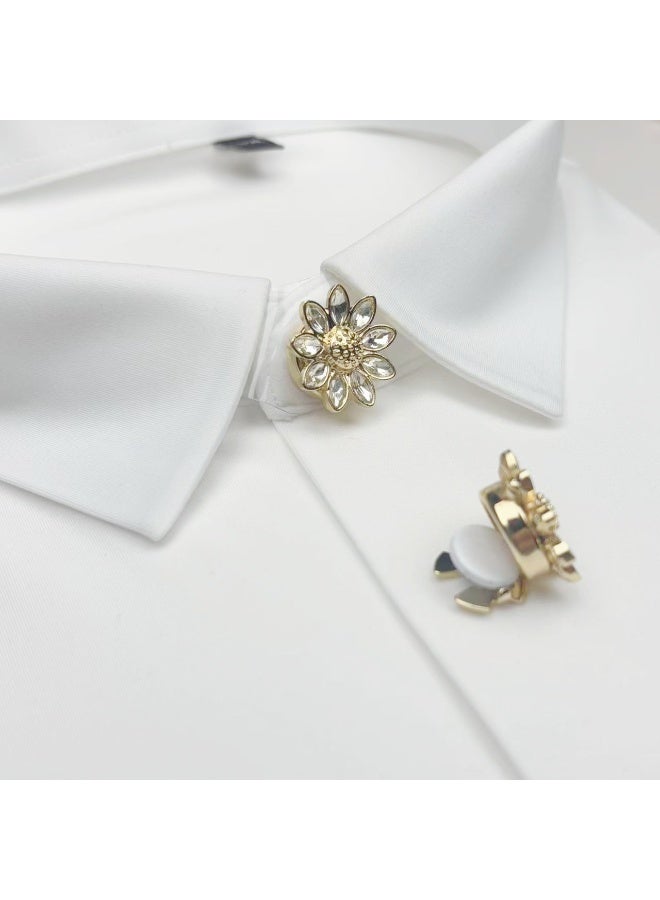 2pcs Fashion Luxury Rhinestone Flower Cufflinks, Decorative Shirt Button Covers for Men and Women, Men's Candora/Dishdasha Button Covers, easy to wear off, no need for needle and thread stitching, can be used for daily wear, holiday parties and dinners, gift for your friends! - Image 2