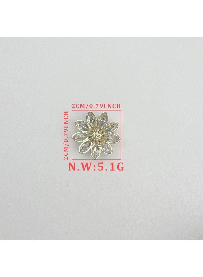 2pcs Fashion Luxury Rhinestone Flower Cufflinks, Decorative Shirt Button Covers for Men and Women, Men's Candora/Dishdasha Button Covers, easy to wear off, no need for needle and thread stitching, can be used for daily wear, holiday parties and dinners, gift for your friends! - Image 3