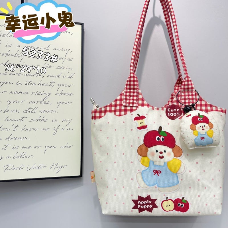 Korean Cute Cartoon Print Women's Tote Bag Large Capacity Shoulder Bag - Image 4
