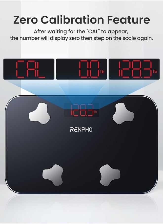 RENPHO - Travel Scale for Body Weight, Mini Bathroom Scale for Body Fat, Portable Elis Go Weight Scale for Traveling with Storage Case, 13 Body Composition Analyzer with App, 400 lbs, 11.02" x 7.09" - Image 1