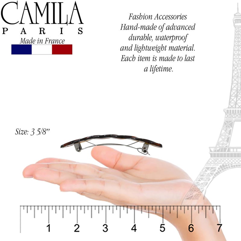 Camila Paris CP2427 French Hair Barrette Clip for Girls Braided, Tortoise Shell, Automatic Clasp, Strong Hold Grip Hair Clips for Women, No Slip Durable Styling Girls Hair Accessories, Made in France - Image 3