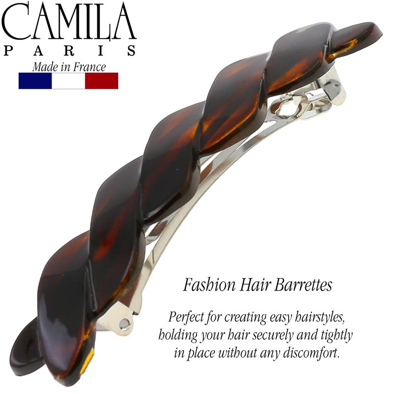 Camila Paris CP2427 French Hair Barrette Clip for Girls Braided, Tortoise Shell, Automatic Clasp, Strong Hold Grip Hair Clips for Women, No Slip Durable Styling Girls Hair Accessories, Made in France - Image 4
