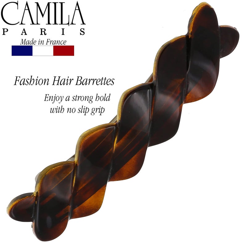 Camila Paris CP2427 French Hair Barrette Clip for Girls Braided, Tortoise Shell, Automatic Clasp, Strong Hold Grip Hair Clips for Women, No Slip Durable Styling Girls Hair Accessories, Made in France - Image 2