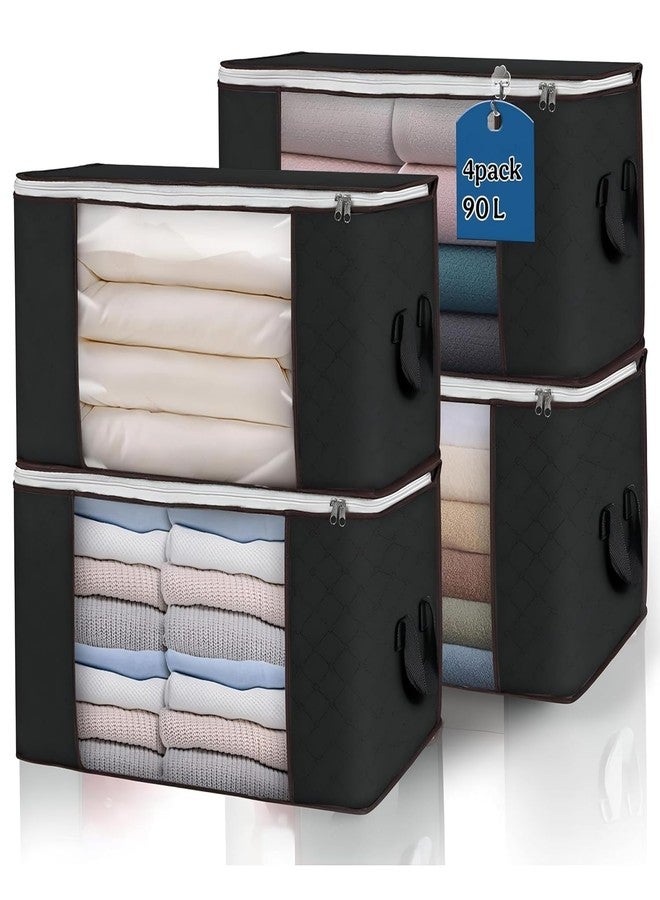CLAPONE Foldable Steel Frame Cloth Organizer for Storage/Wardrobe for Storage/almirah for Sarees/Shirts/Blankets/Storage Box with Handle (Black, 1 Pieces) - Image 4