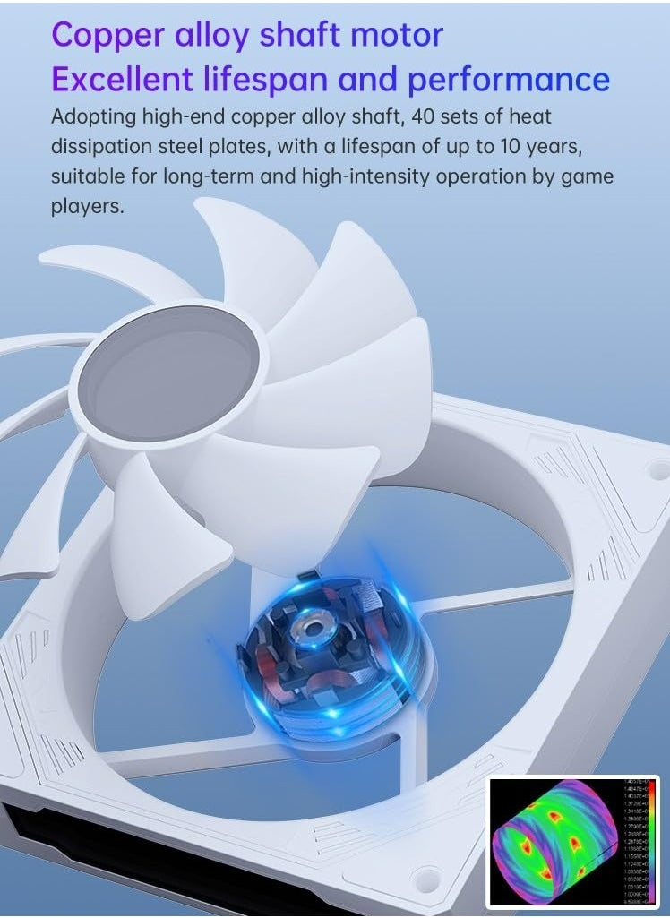 Snowman SNOWMAN Infinity ARGB Case Fan 12cm – 5V ARGB Lighting, Smart PWM Speed Control 4-Pin, Hydraulic Bearing 50,000 Hours Lifespan, 1600 RPM, Sleek Black Design  - Image 5