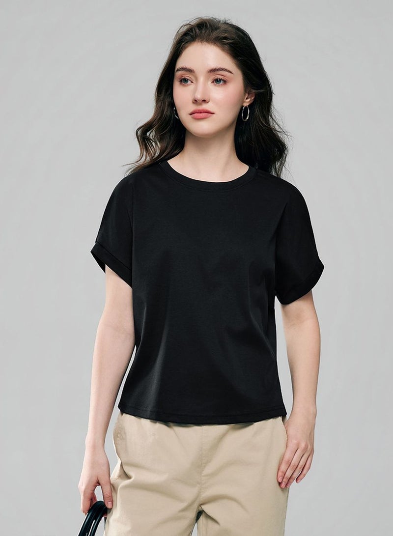 GIORDANO Women Boyfriend Interlock Liquid Tee - Image 1
