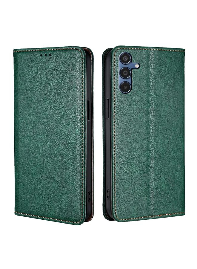 S-TOP Case For Samsung Galaxy M35 5G Gloss Oil Solid Color Magnetic Leather Phone Case - Image 1