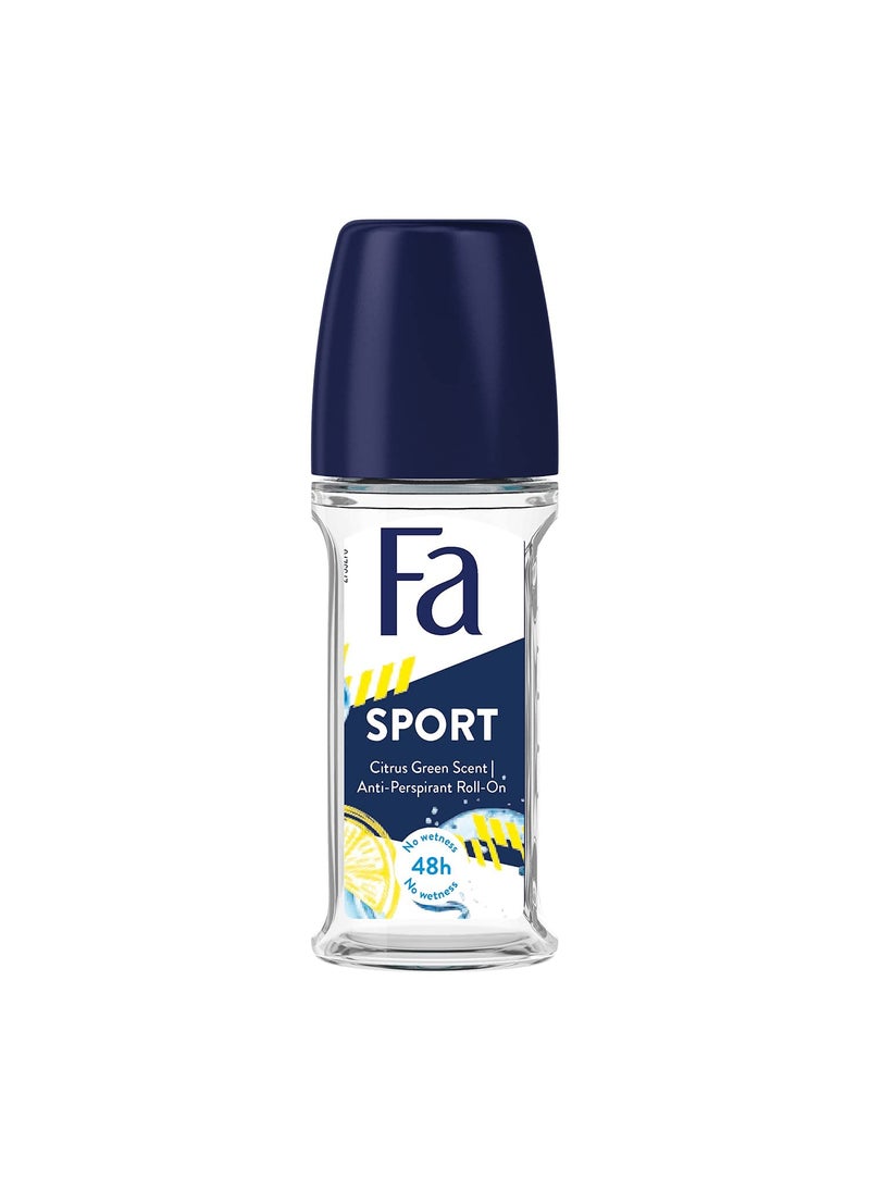 Fa Fa Products Sport Energizing Fresh Roll On Deodorant Antiperspirant, 1.7 Ounce 