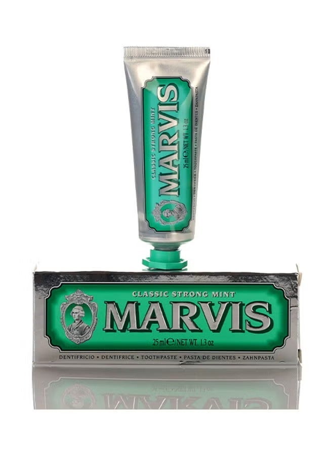 Marvis Classic Strong Mint Toothpaste 25ml - Intense Mint Flavor for Long-Lasting Freshness and Effective Oral Care - Image 2